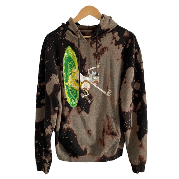 adult swim Other - Rick & Morty hoodie acid wash bleach dyed sweatshirt medium